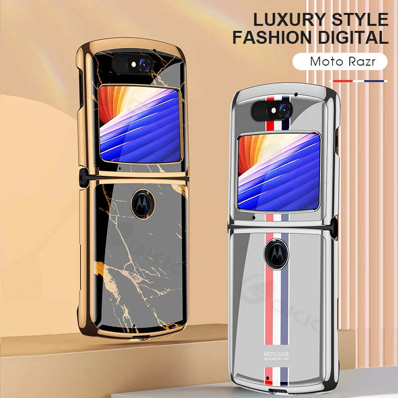 

GKK Original Plexiglass Fold Case For Motorola Moto Razr Case 5G Luxury Hard Anti-knock Protection Cover For Motorola Moto Razr