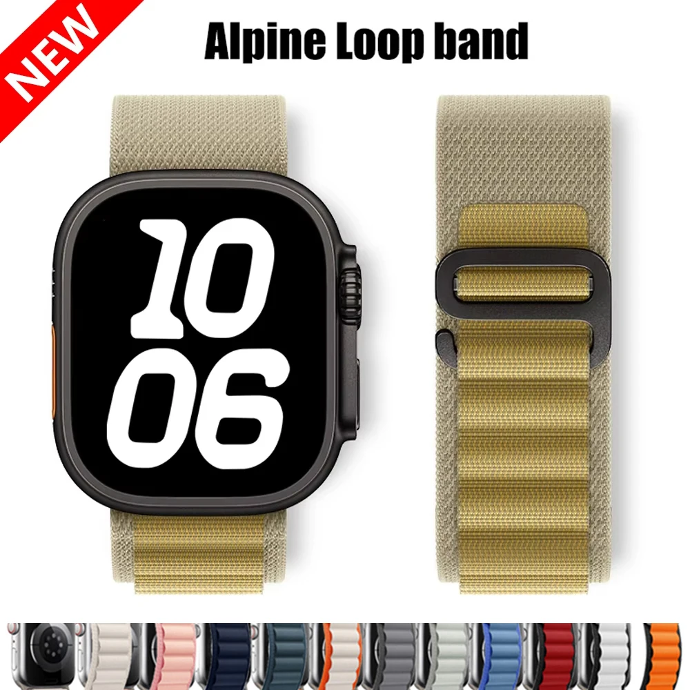 Ремешок Alpine для Apple Watch Band 46 мм 45 44 40 41 42 38 браслет Correa iWatch series 10 9 8 7 6 5 4 3 se Ultra 2 49