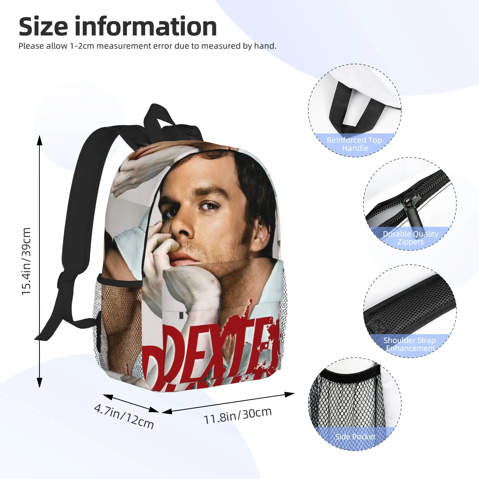 Фото Рюкзак Dexter Morgan Movies, горячая распродажа, вместительный рюкзак для мальчиков и девочек, сумка через плечо для мужчин и женщин, школьная сумка №2