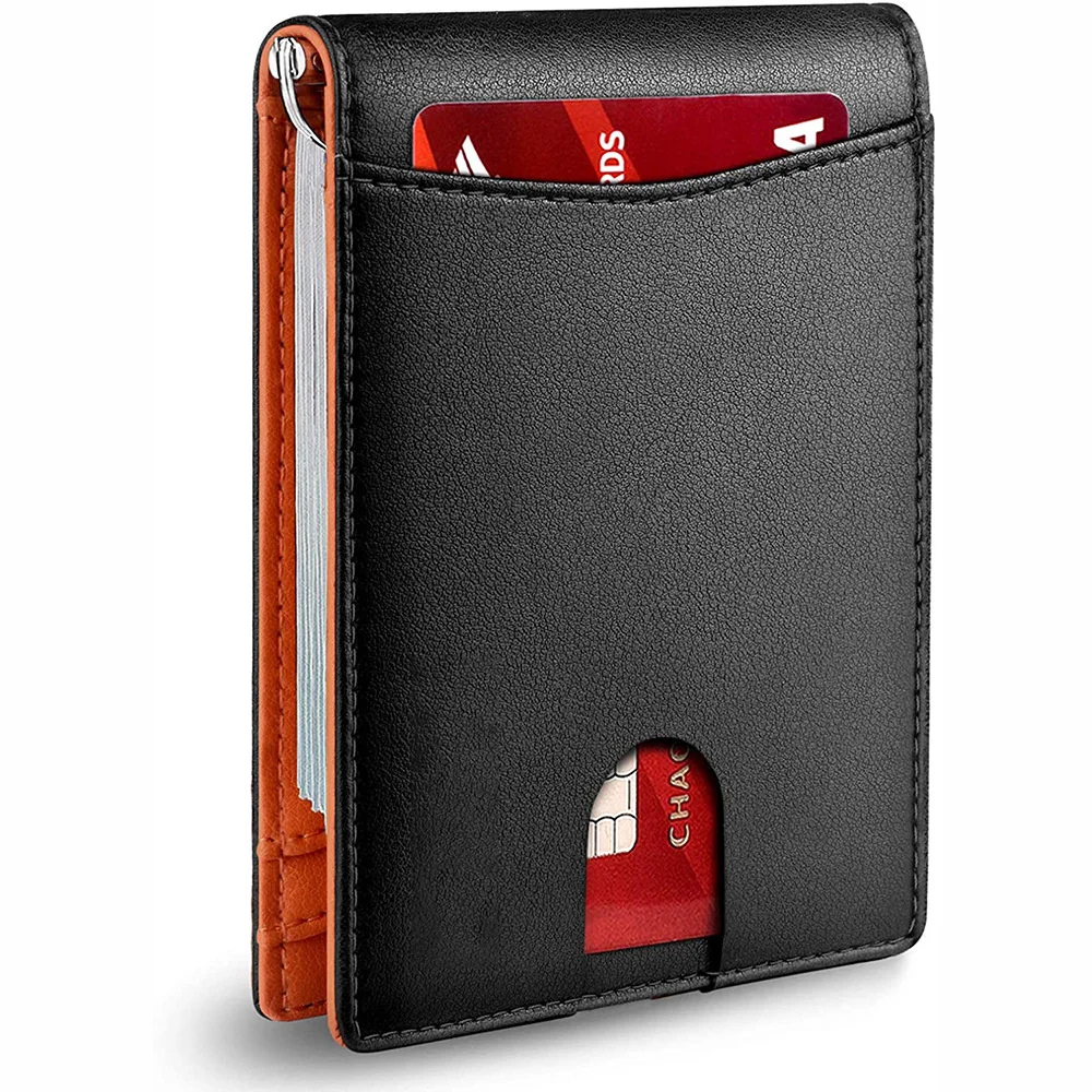 Carbon Fiber RFID Slim Card Holder Fashion Luxury Multi Card Bag Men's Bifold Short Wallet Dollars Clip Small Bank Card Cover