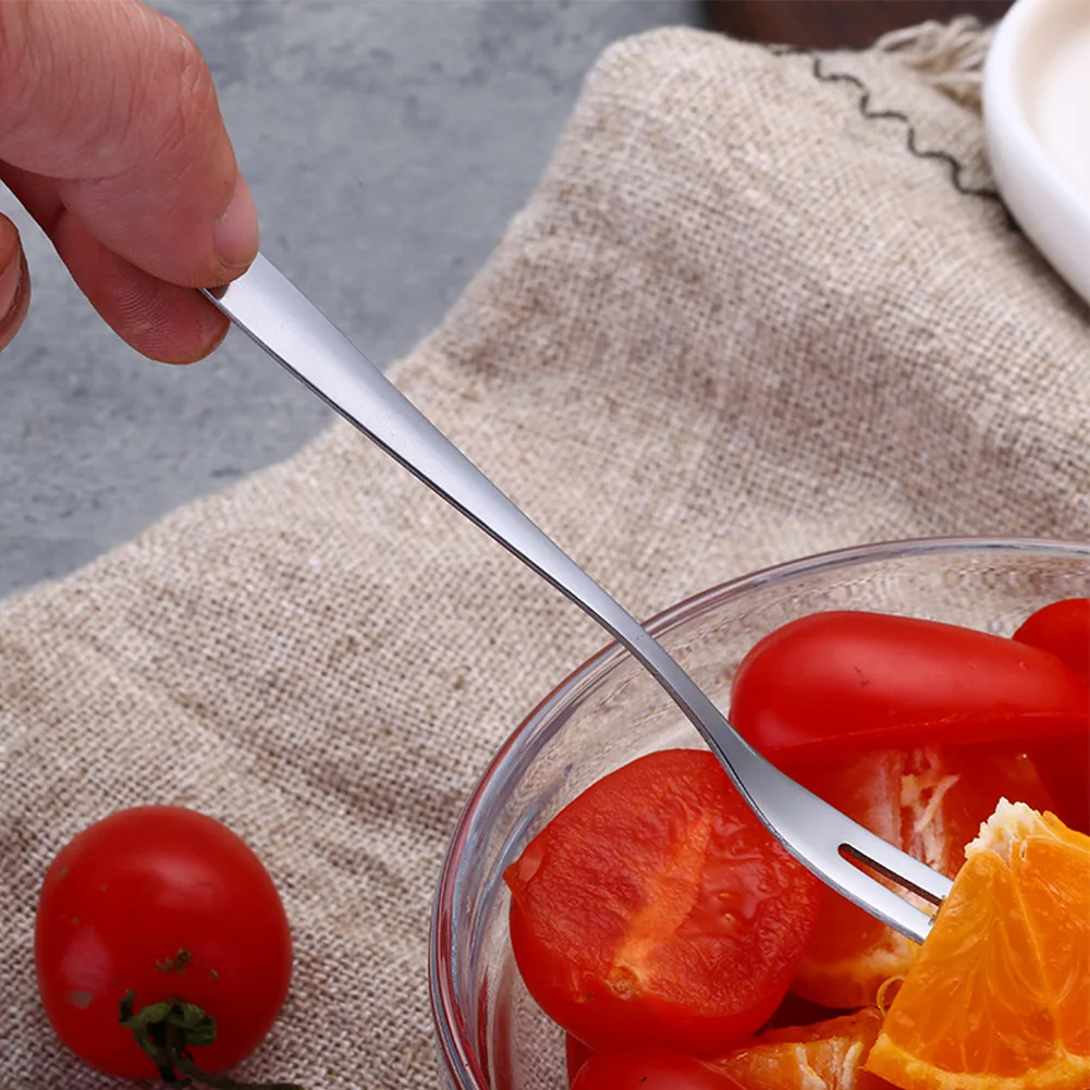 

5/12Pcs Stainless Steel Household Fruit Fork Dessert Cake Salad Cutlery Fork Snack Cake Dessert Forks Cafeteria Home Flatware