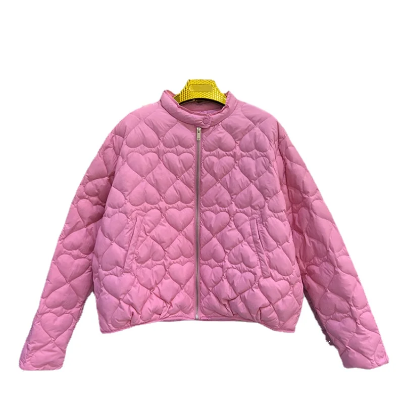 

New Women's Short Down Jacket 2022 Winter Korean Fashion Long Sleeve Sweet Solid Color Casual Coat F495