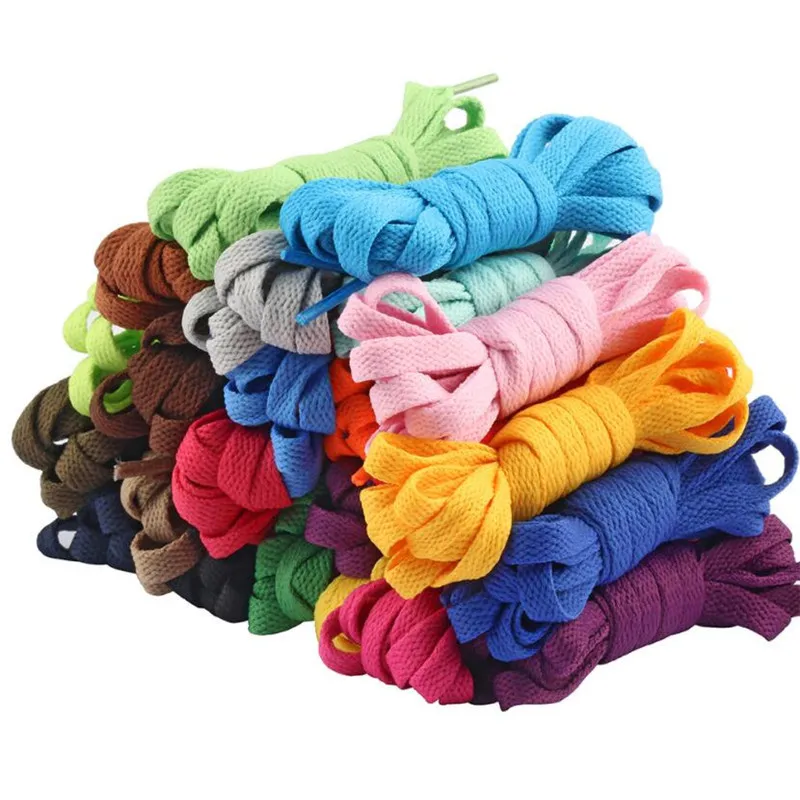 

1 Pair 120cm Shoelace Flat Popular Sports Shoes Laces Casual Canvas Polyester Shoelaces Candy Color White Black Green Shoe Lace