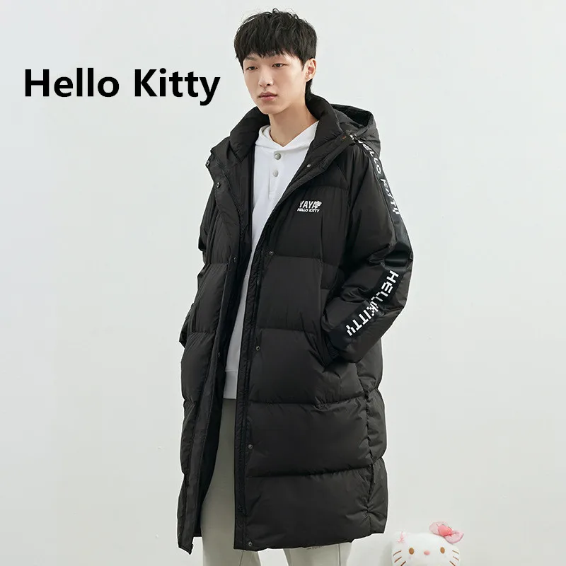

Original Hello Kitty Down Jackets Soft Warm Duck Down Medium Length Hooded Fashionable Casual Thickened Coat