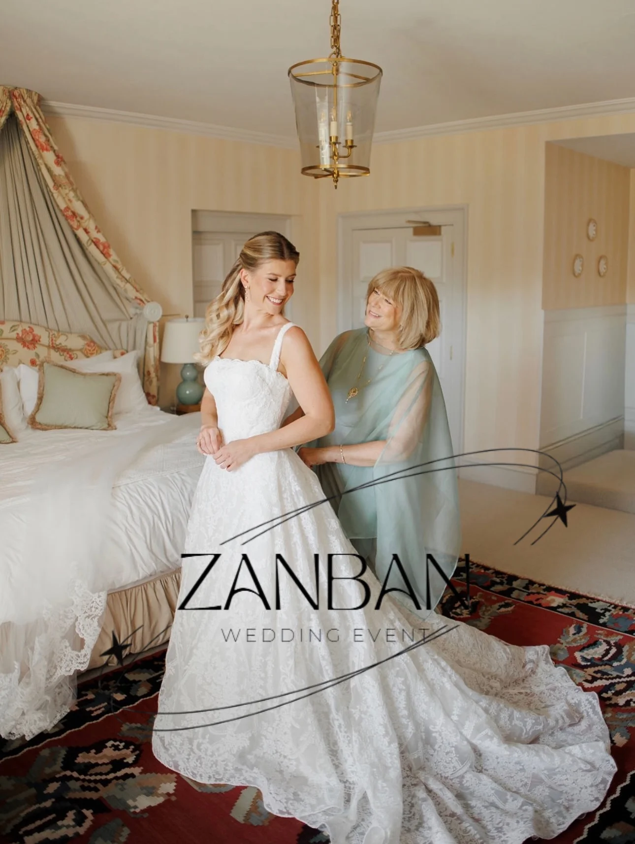 Фото Изысканное свадебное платье ZanBan на тонких бретельках с кружевом и шлейфом, индивидуальный пошив для невесты. №4