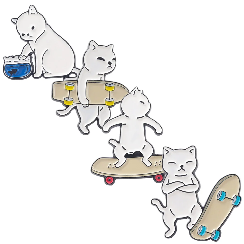 

Party Emblem Cat Enamel Pin Brooch Women Fashion Metal Brooches Costume Jewelry