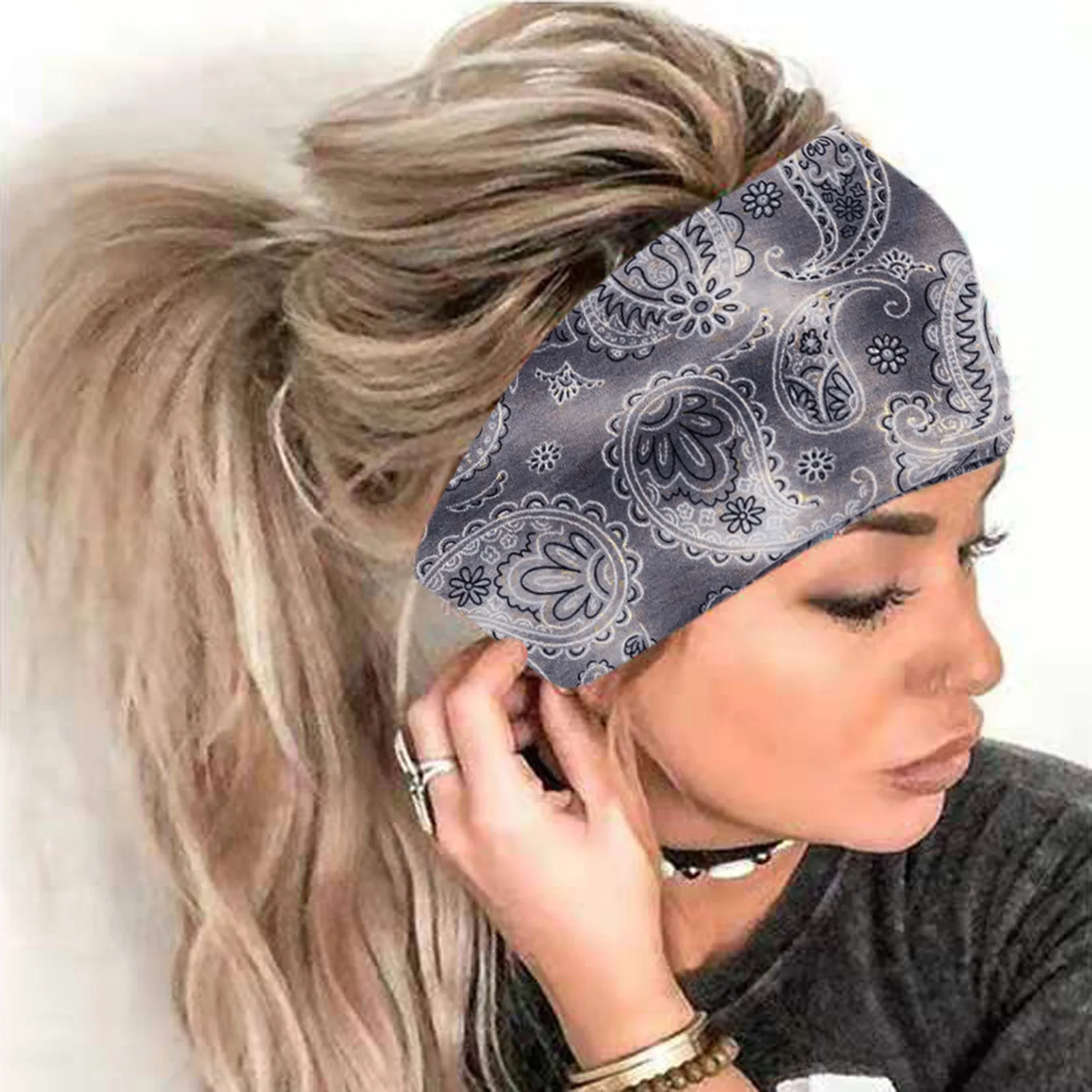 

Hair Accessories For Women Girls Hair Bands Ethnic Print Headbands Vintage Cross Turban Scarf Bandage Повязка На Голову 2023