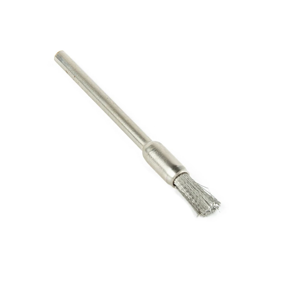 

10pcs 3mm Shank Wire Brushes Stainless Steel Brass Polishing Brush Removing Burrs Rust Removal Cleaning Brush Power Rotary Tools