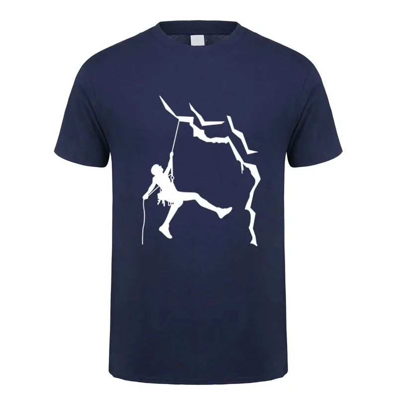 Забавная футболка для скалолазания мужская хлопковая с короткими рукавами