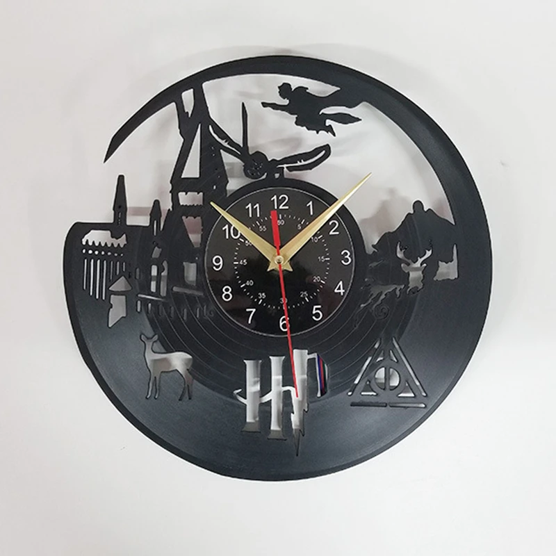 Настенные часы с виниловой пластиной в стиле Хогвартс экспресс виниловые