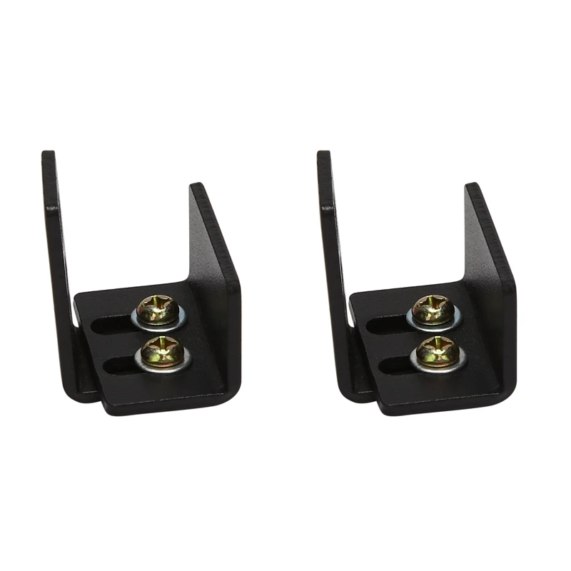 

2Pcs Simple Design Wall Mounted Sliding Barn Door Bottom Floor Guide With Adjustable Bracket Black