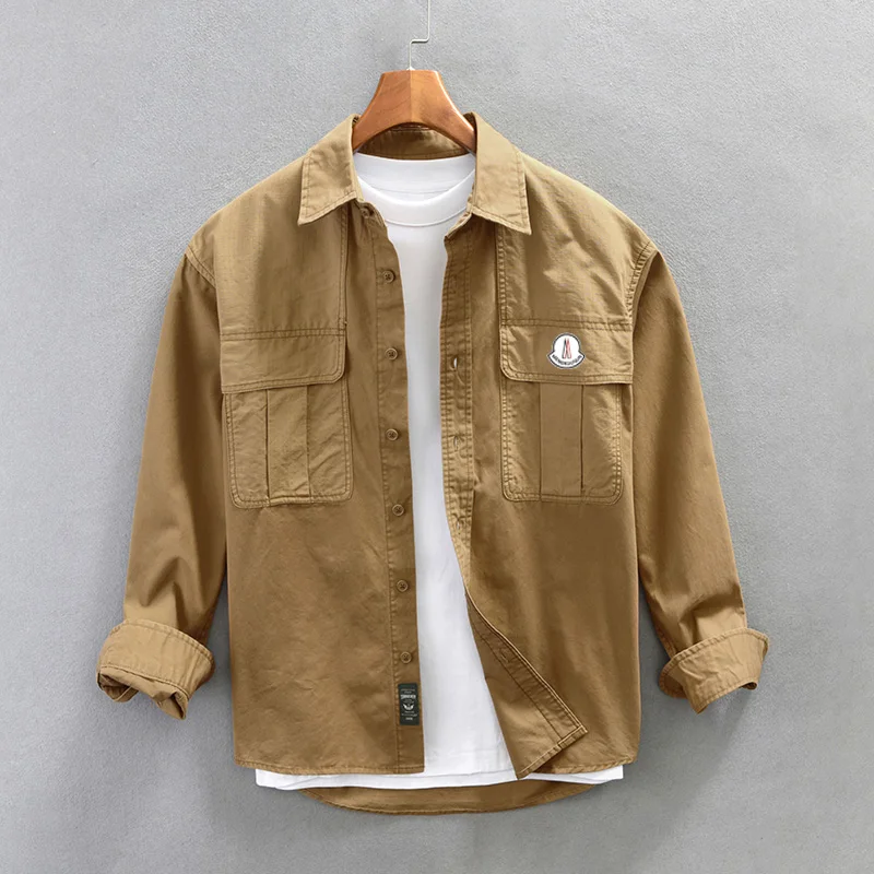 

Рубашка с длинным рукавом и карманами для улицы, весна-осень