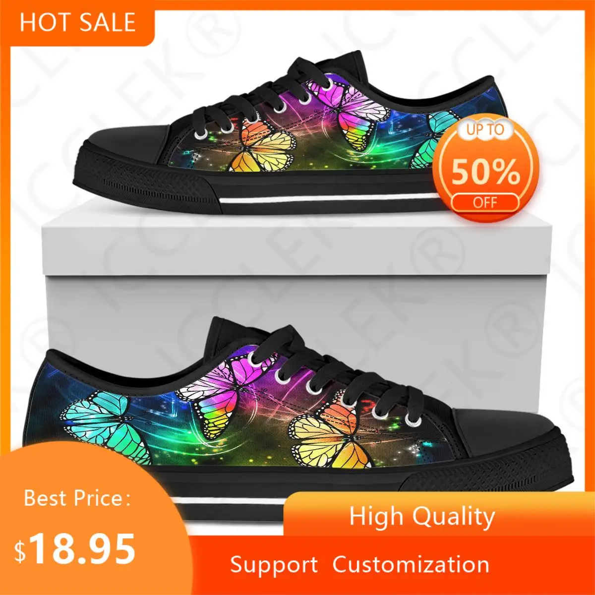 Classic Black Soft Sole Mens Womens Low Top Casual Shoes