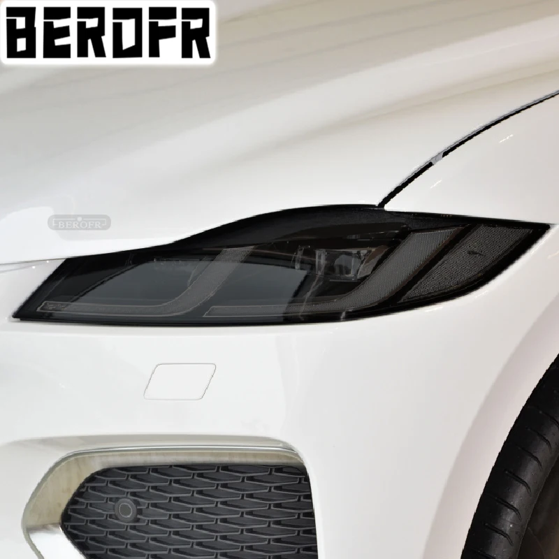 

2 Pcs Car Headlight Protective Tint Film Smoked Black TPU Sticker For Jaguar XE XF XJ F Type I Pace E Pace F Pace Accessories