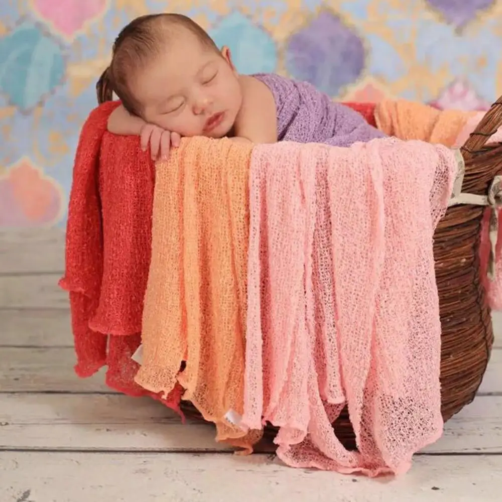 

Soft Newborn Baby Solid Color Long Blanket Swaddle Wrap Infant Photography Prop