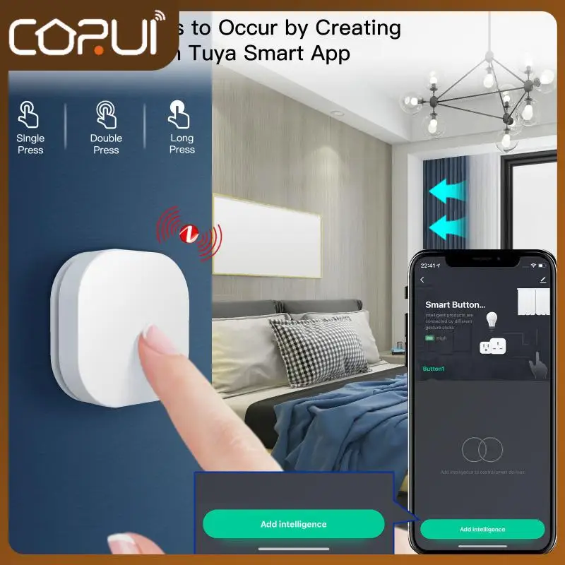 

Foldable Long Press Dimming Switch Tuya Zigbee One Key Control Scene Switch Button Controller Smart Home With Alexa Google Home