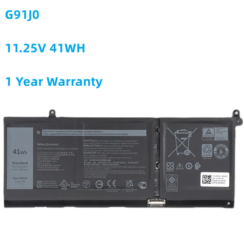 Новый аккумулятор для ноутбука G91J0 11 25 в 41 Втч Dell Latitude 3320 3420 3520 Inspiron 15 3515 3511 5410 2 1 MGCM5