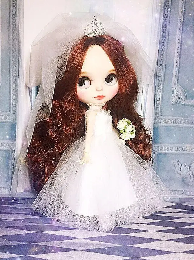 

Одежда Blythe 1/6, свадебное платье 30 см, комплект из 2 предметов, искусственное платье