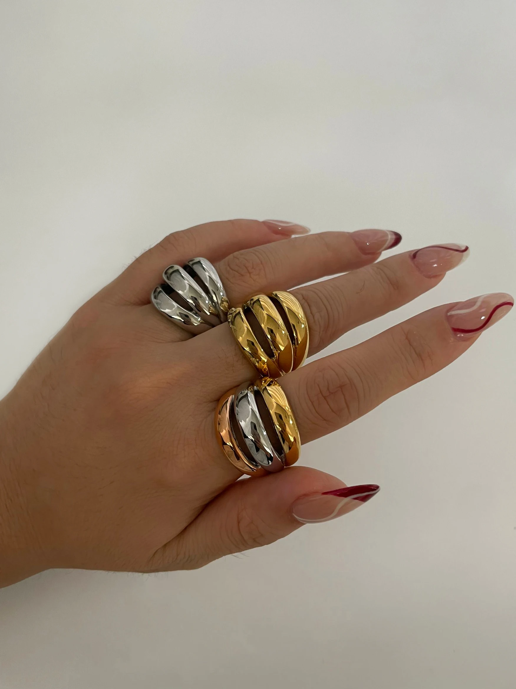 Peri'sbox нержавеющая сталь 18K золотое серебряное покрытие 3 сращивания цветное