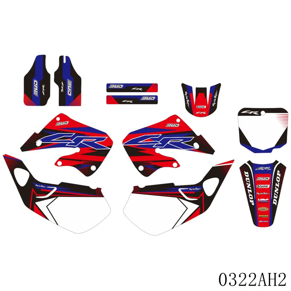 

For Honda CR125 CR 125 1998 1999 CR250 CR 250 1997 1998 1999 Full Graphics Decals Stickers Motorcycle Background Custom Number