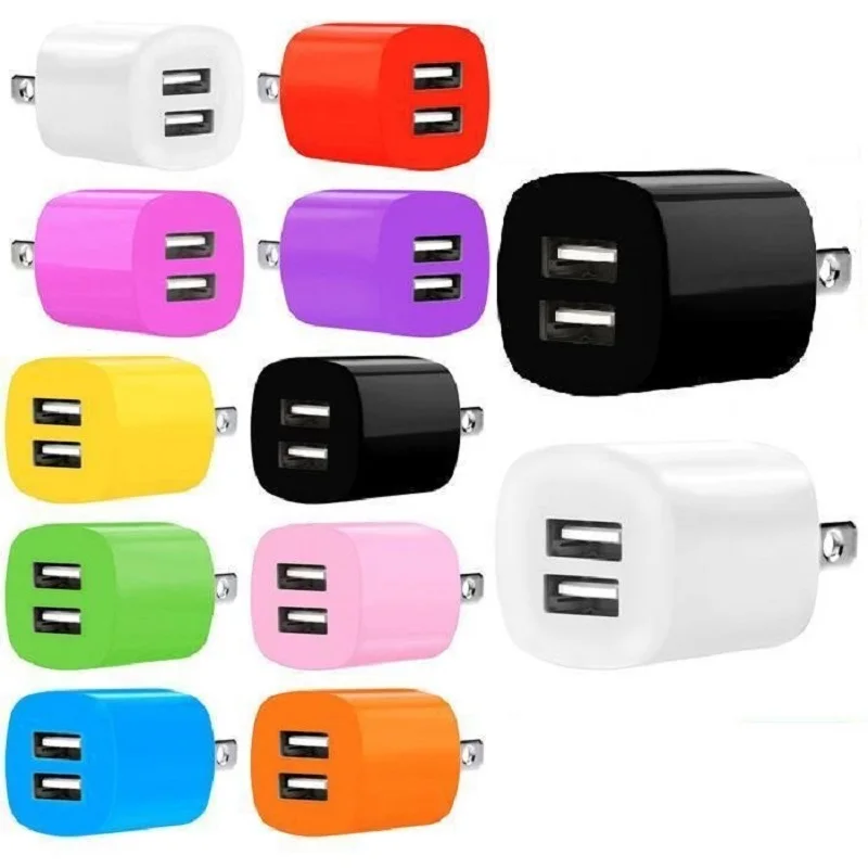 

100pcs 2A+1A Dual usb ports US Eu Ac home wall charger plug adapter for iphone samsung s6 s7 edge xiaomi phone charging adapter