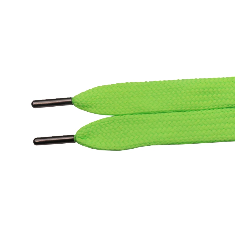 Weiou 18MM Comfortable Trendy String Dress Lace&Gun Black Metal Aglets Official Shoe Accessory Unisex Canvas Wide Cordon 30Pairs