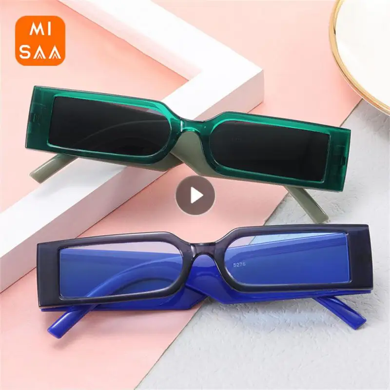 

Солнцезащитные очки для мужчин и женщин, квадратные солнечные аксессуары с защитой от УФ лучей, в маленькой оправе, универсальные, в стиле хип-хоп, для уличной съемки, лето