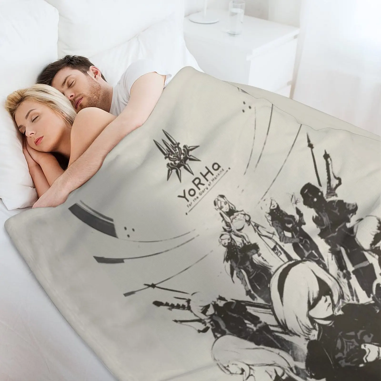 Одеяло Nier Automata Collage Yorha тяжелое винтажное декоративное одеяло для дивана