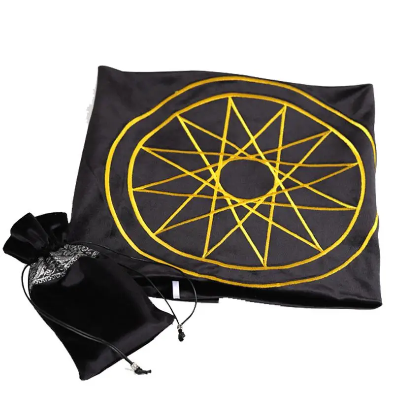 

1 Set Delicate Velvet Divination Cloth Tablecloth For Cards And Tarot With Retro Tarot Cards Bag 31.5*31.5in
