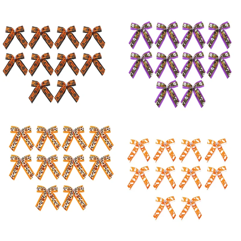 Хэллоуин летучая мышь призрак принт Бриллиантовая цепь бант заколка для волос