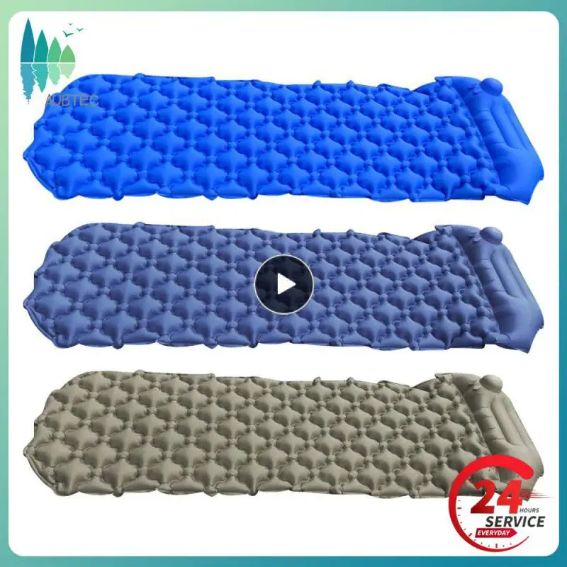 

Upgraded Inflatable Outdoor Camping Sleeping Pad Mattress With Pillows Ultralight Air Mat Built-in Inflator Pump Travel Hiking