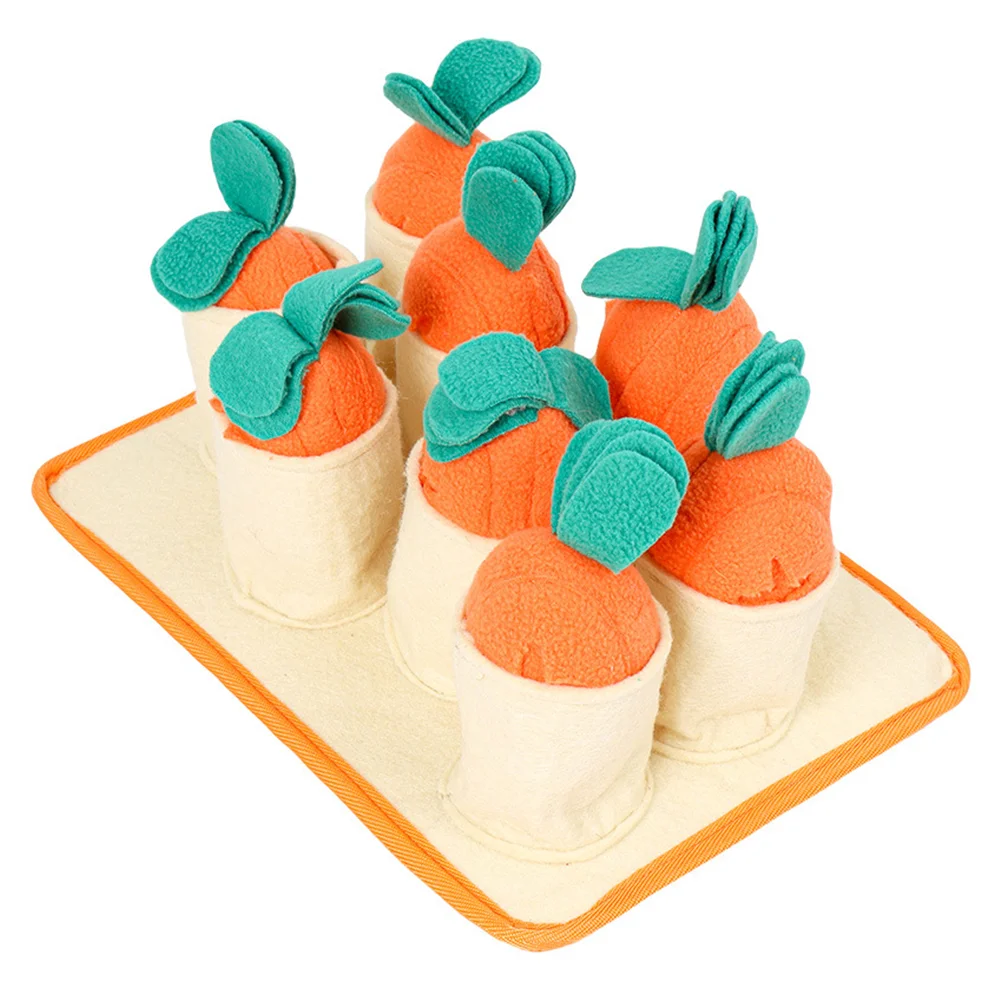 

1PC Carrot Game Puzzle Dog Slow Food Training Plaything (Yellow Orange)