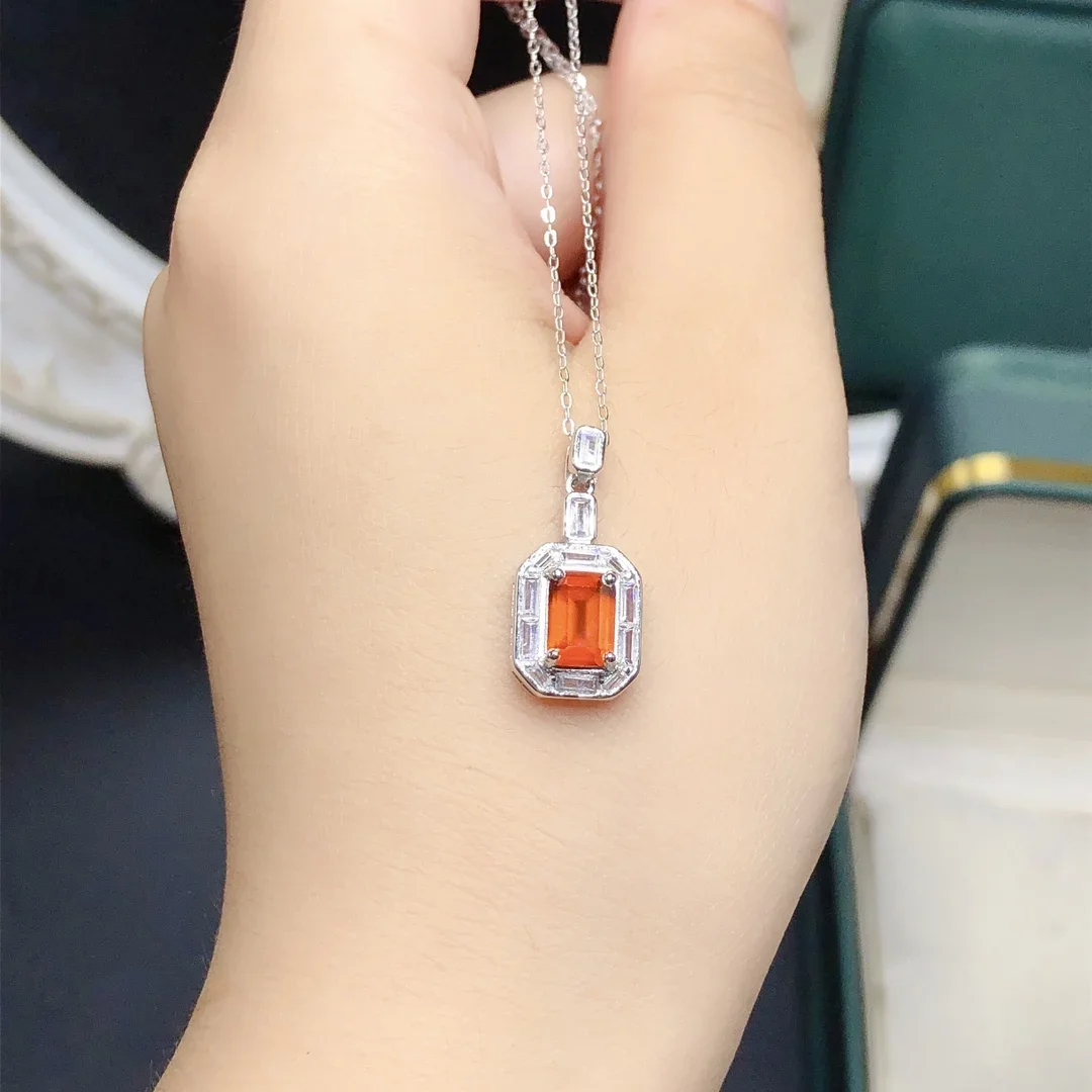 Женское ожерелье из серебра 925 пробы с натуральным синим топазом