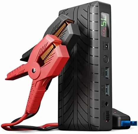 

Jump Starter Box, 12V Lithium Battery Car Charger, To Start and Charge. Compact Emergency USB Power Bank Auto Booster Power Pack