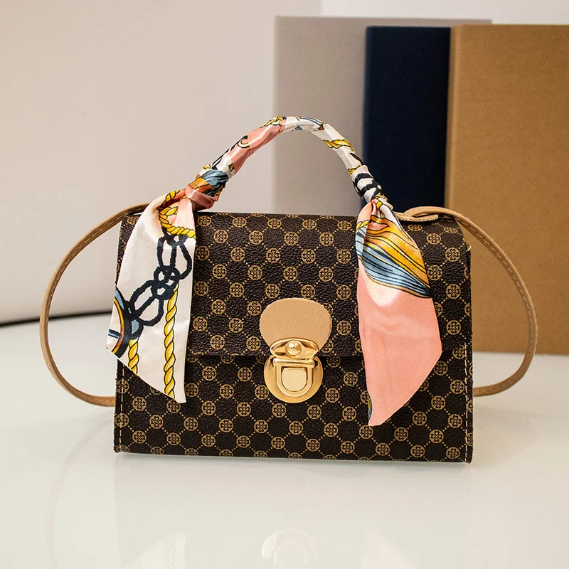 

Women Fashion Mobile Phone Handbags Silk Scarf Crocodile Pattern Shoulder Crossbody Bags For Women