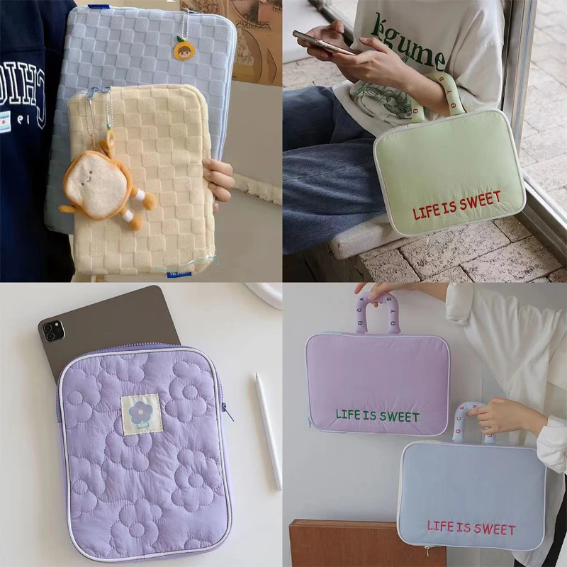 Cute Laptop Sleeve Tablet Case Bag for Ipad Pro 10.5 11 12.9 Air 1 2 3 4 5 Notebook Handbag for 2022 Macbook Air 13.6 Ipad Pouch