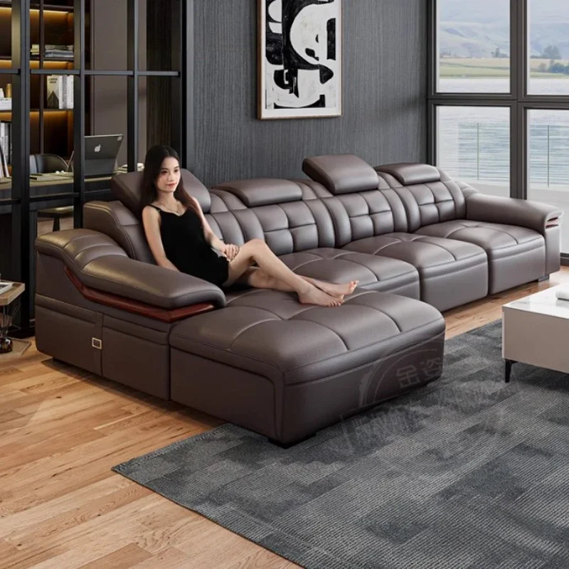 Скандинавские современные угловые диваны секционные натуральная кожа