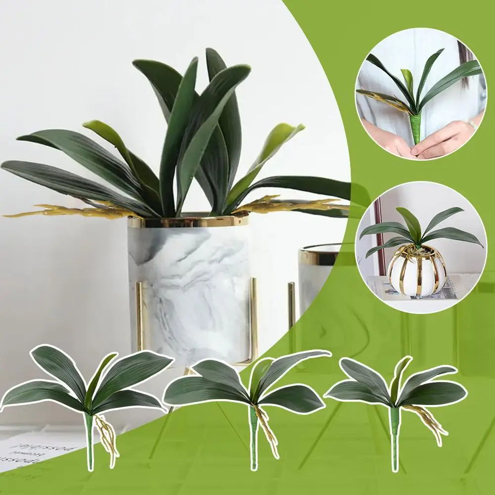 

1PC Simulation Leaves Phalaenopsis Leaf Artificial Orchid Flowers Plastic Leaves Decor Spring Festival Home Plants Wedding B2N6