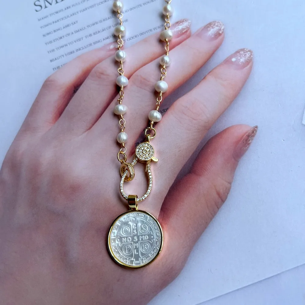 Акция! Ожерелье женское из натурального пресноводного жемчуга диаметром 21 мм -