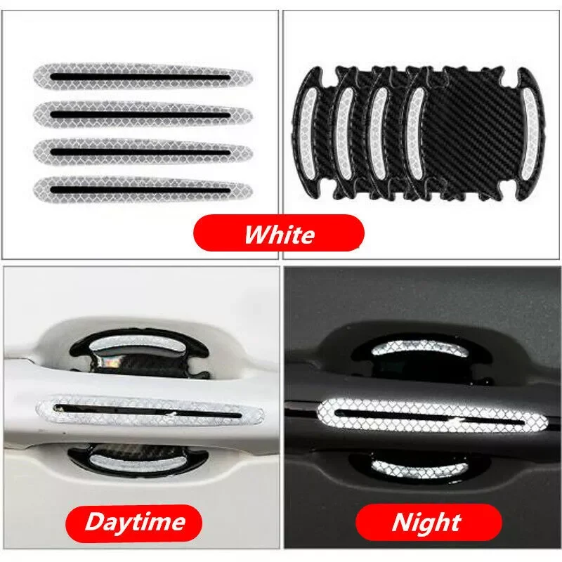 

Car Door Handle Bowl Protective Film Reflective Sticker Strips PVC Outer Car Door Handle Reflective Warning Stickers