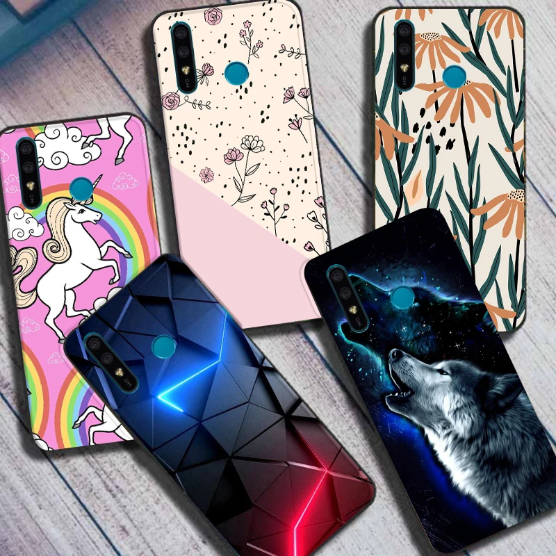 Мягкий силиконовый черный матовый чехол из ТПУ для Itel A56/A56 Pro, чехол для ITEL P33 Plus, задняя крышка, милый мультяшный чехол