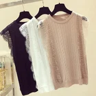 Блузка женская трикотажная с коротким рукавом и круглым вырезом, D483