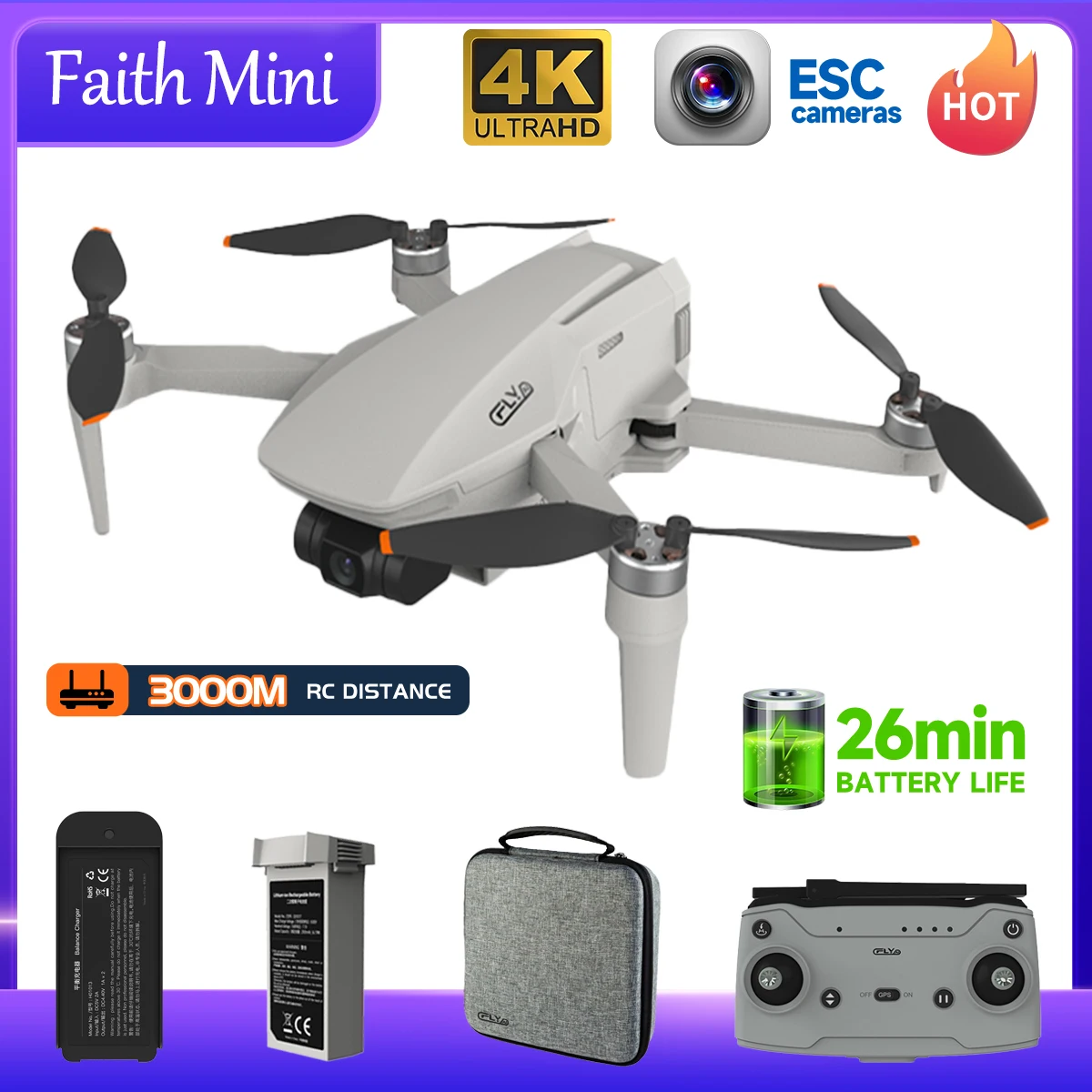 

New FAITH Mini Drone 4K Professional GPS HD Camera 3-Axis Gimbal RC Quadcopter 3KM FPV 26min Flight 249g Mini Helicopter RC Toys
