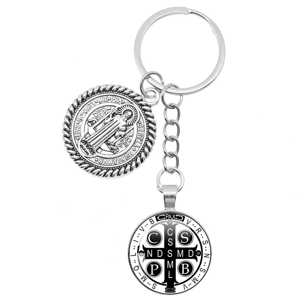 Цепочка с изображением Святого Бенедикта из сплава Я люблю Иисуса