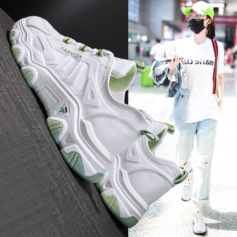 

Summer Mesh Air Korean Street Style Trendy Breathable Board Woman Sneakers Sport White Casual Shoes for Women