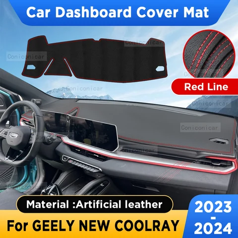 Для GEELY NEW COOLRAY 2023 2024 чехол для приборной панели автомобиля коврик для приборной панели солнцезащитный Коврик Анти-УФ аксессуары из искусственной кожи