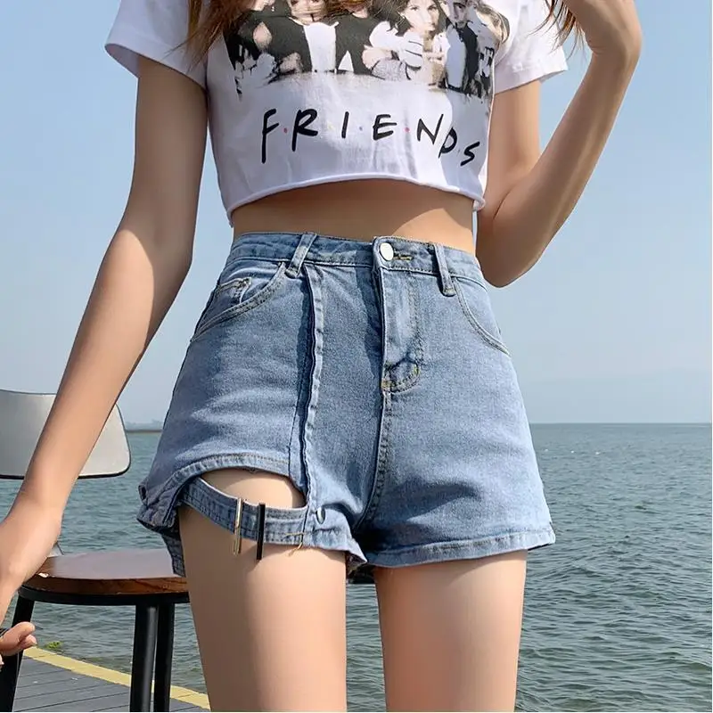 Denim Shorts Women Summer High Waist Loose Korean Version Thin And Large Size 2022 New Net Red Design Wide Leg Hot Pants Trend