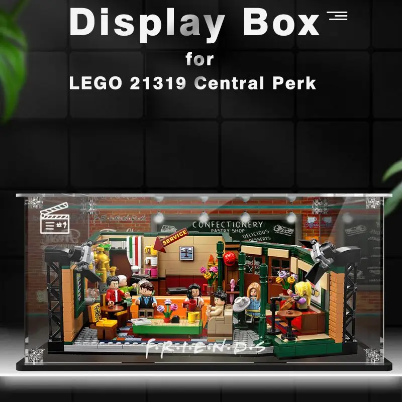 Acrylic Display Box for lego Central Perk Showcase Friends Cafe 21319 Dustproof Clear Display Case (Lego Set not Included）