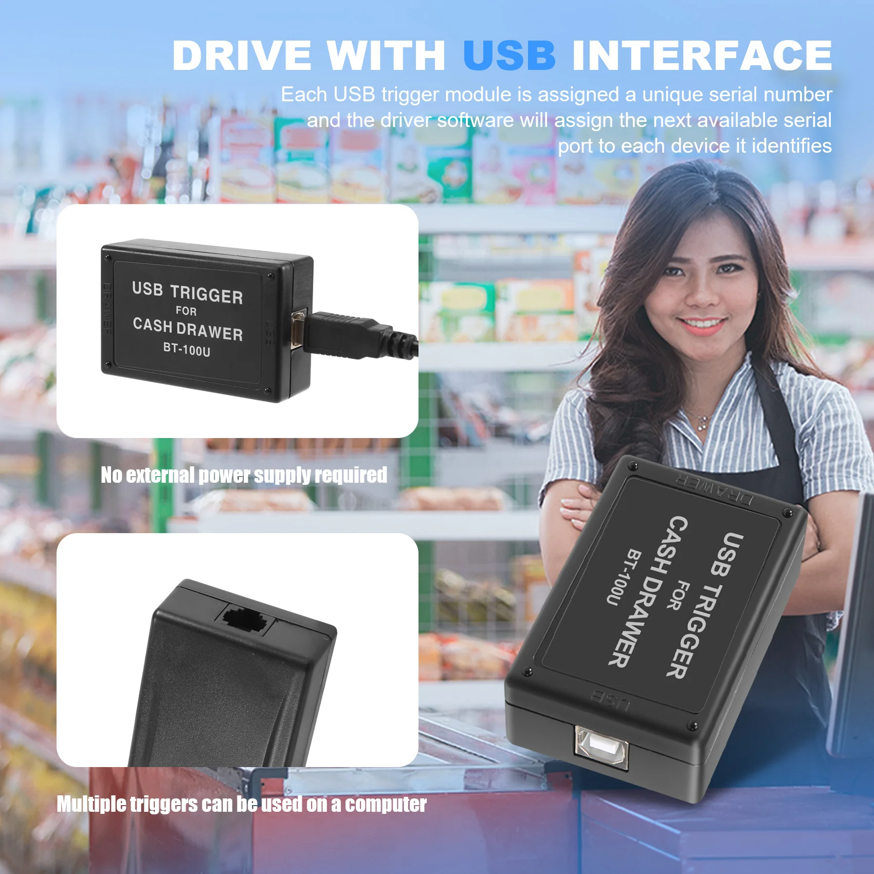 BT-100U Триггер драйвера денежного ящика с триггером интерфейсом USB