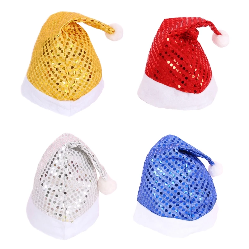 

Пайетки, Рождественская шапка, Классическая Рождественская шапка, костюм для дома, для взрослых, мужчин и женщин с блестками, Праздничный Рождественский елочный подвесной Декор